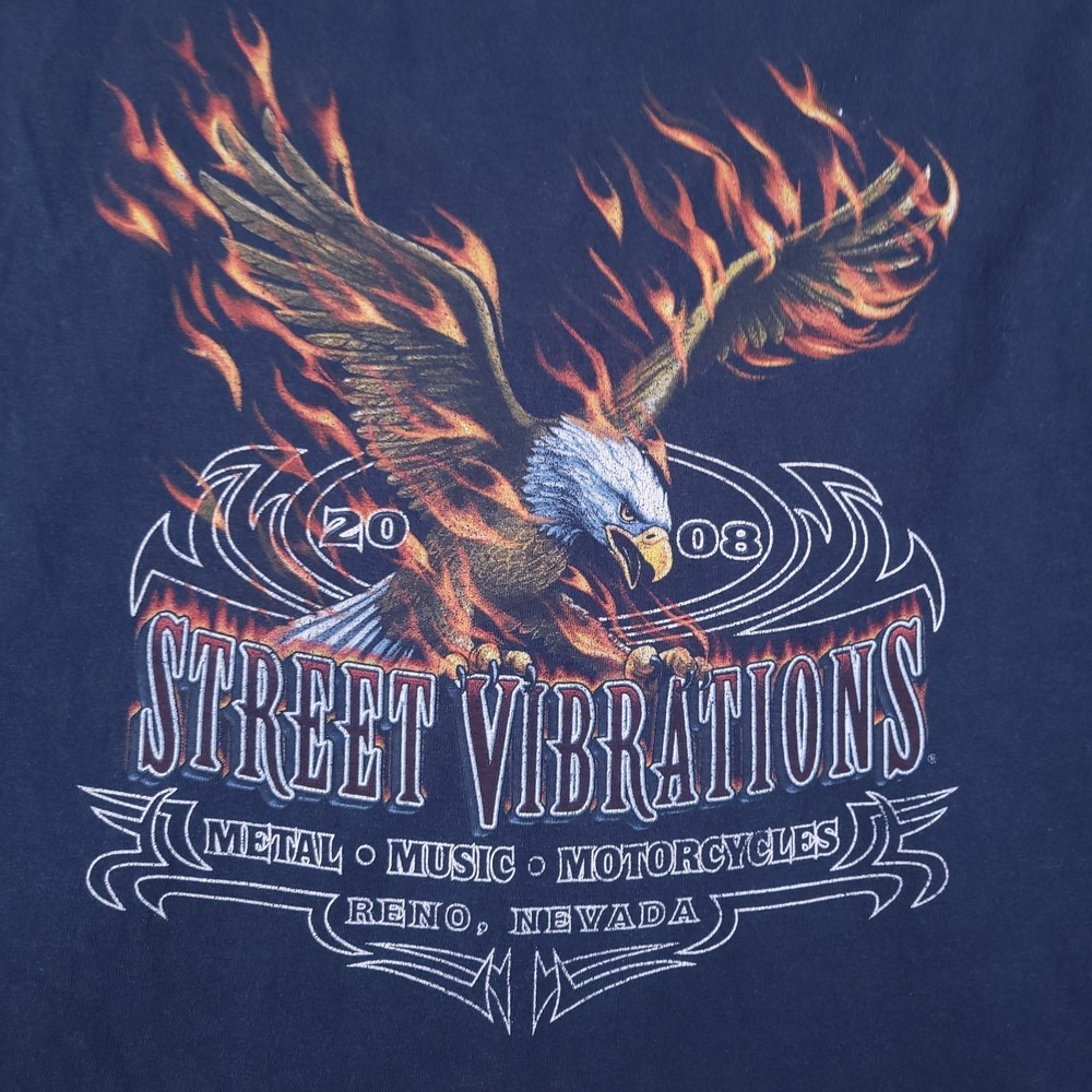 Street Vibrations USA Adult XL Faded Cut Off Shirt Reno Sparks Nevada 2008 Biker